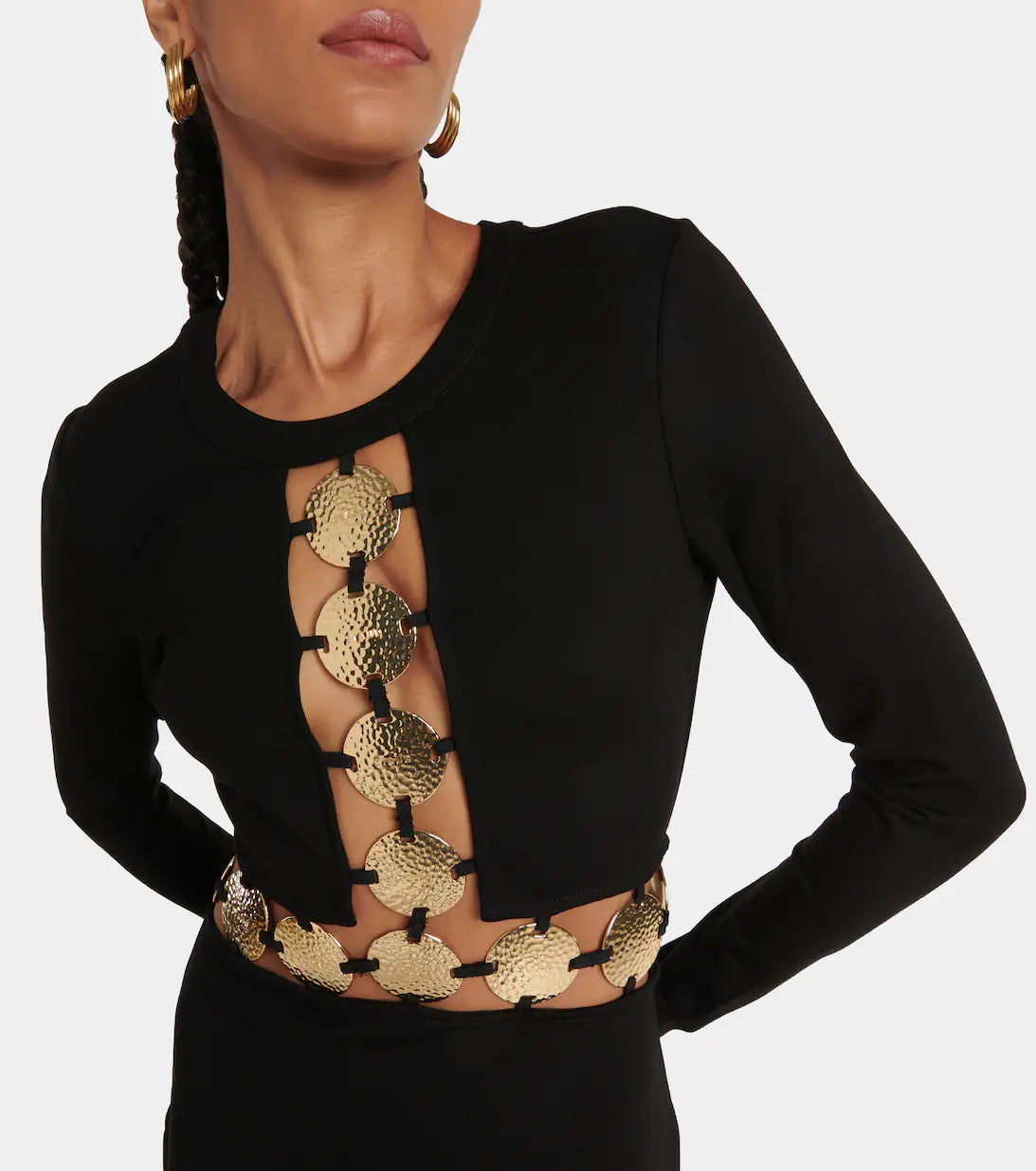 slim fit dress slacks STAUD Delphine Embellished Ponte Maxi Dress – T²