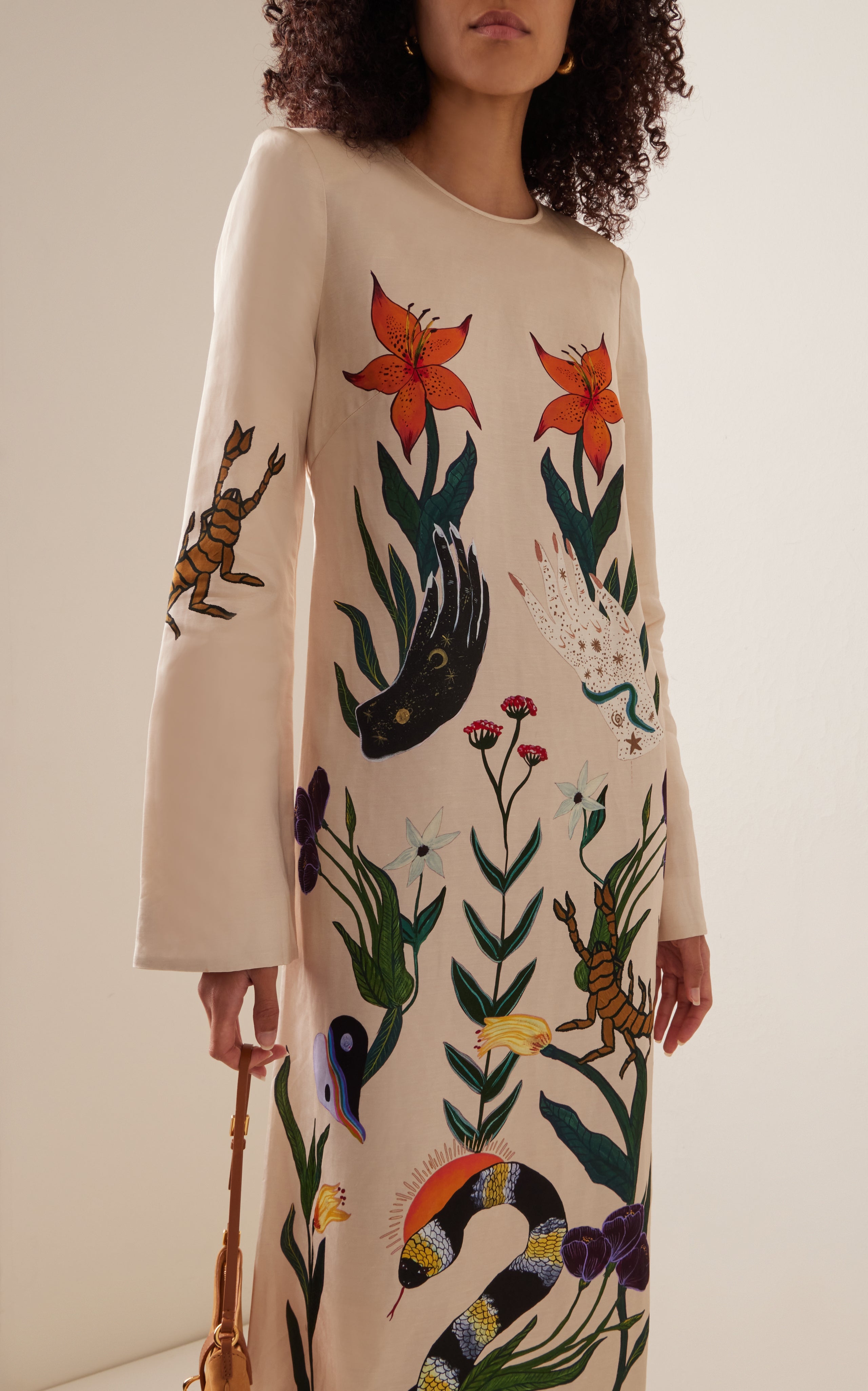 zelda maxi dresses Zelda Printed Linen-Blend Maxi Dress – T²