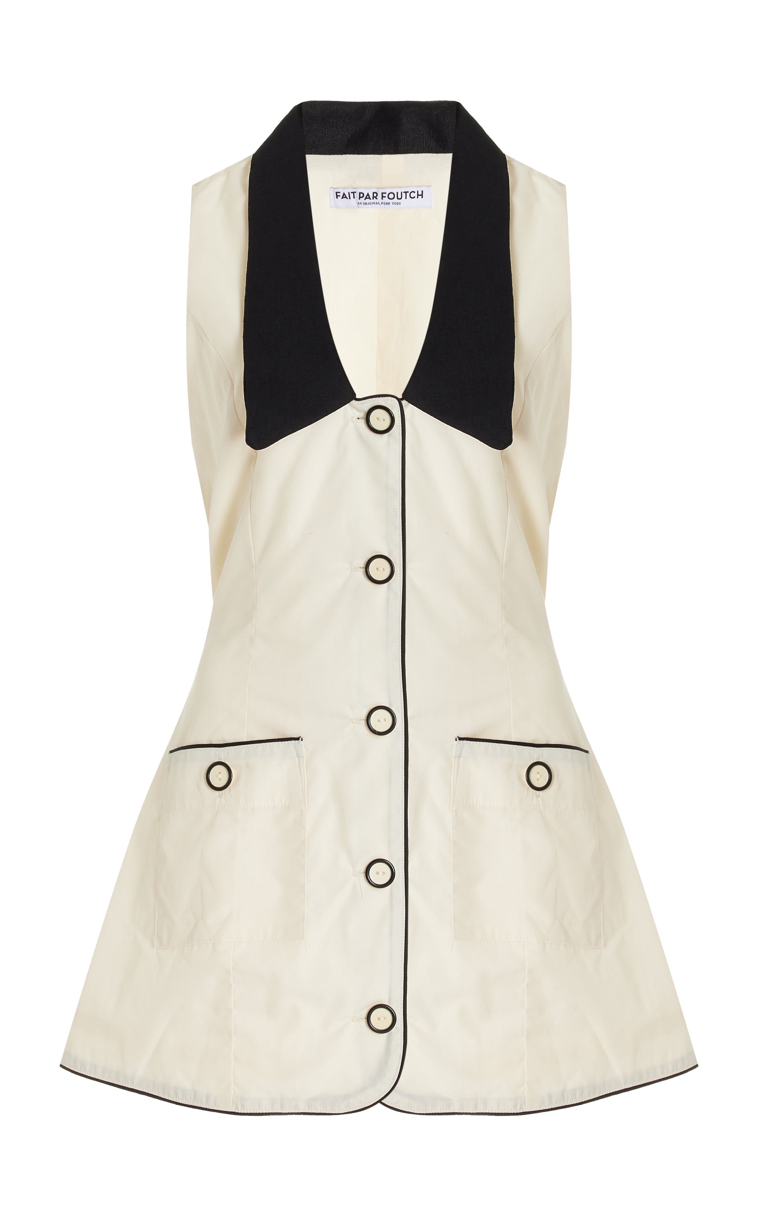 knee length dresses for ladies Adrienna Linen-Trimmed Cotton-Blend Tuxedo Mini Dress – T²