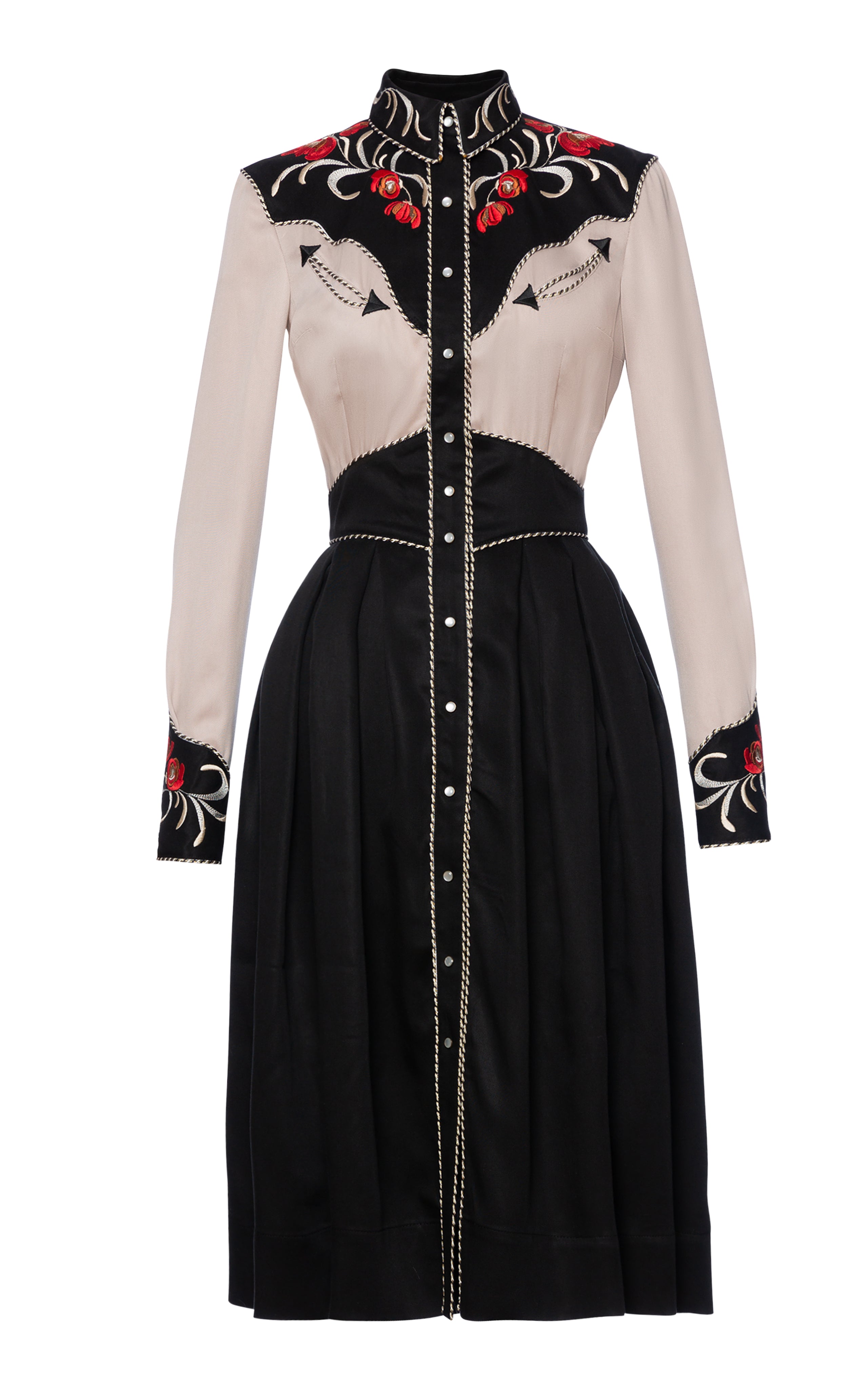 Lena Hoschek Jolene Embroidered Western Midi Dress T Lena Hoschek Jolene Embroidered Western Midi Dress T