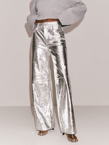 Veda Erin Wide Leg Leather Pants