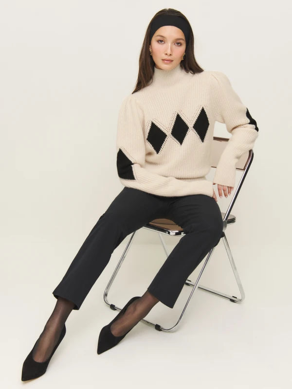 Diamond Cashmere Turtleneck