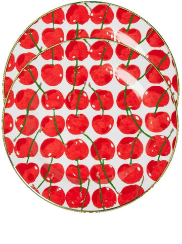 Set of Two Cherry Dessert Plates