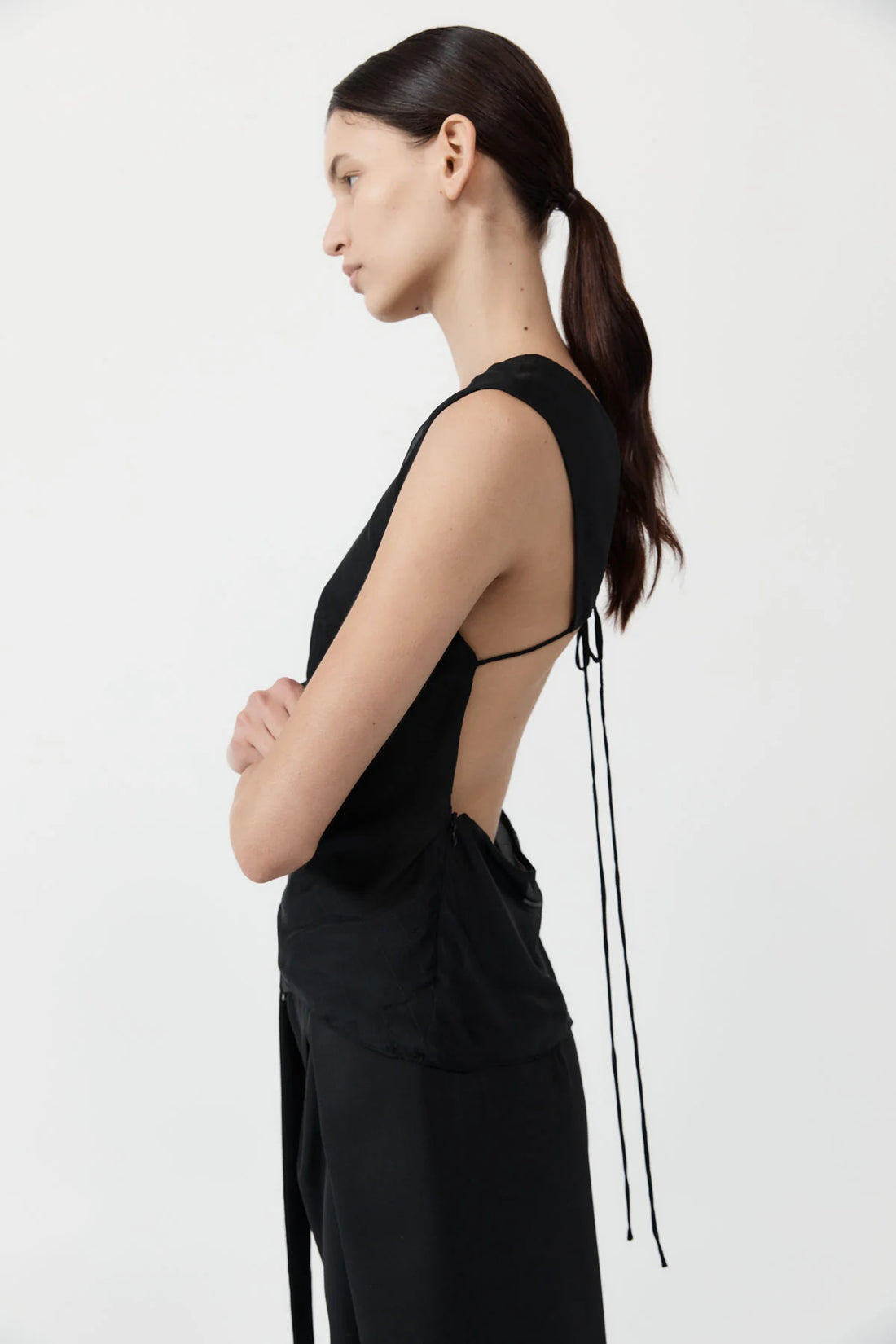 Pinstripe Silk Top