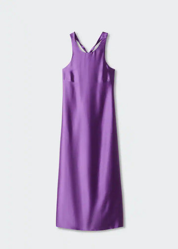 Satin Cross-Back Dress