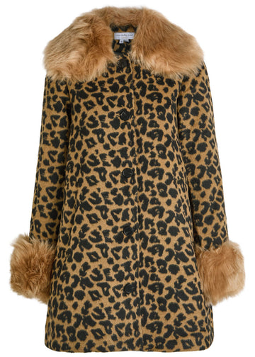 Leopard-print Faux Fur Coat