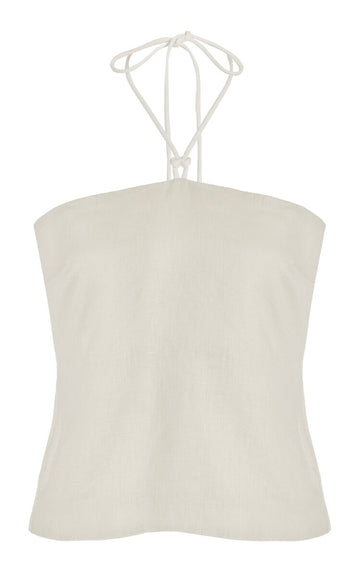 D'Orsay Corded Linen Halter Top