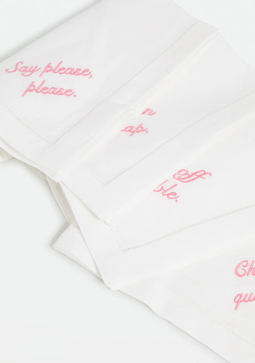 Pink Manners Dinner Napkins Set Of 4