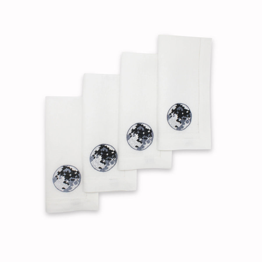 Disco Ball Dinner Napkins - Set Of 4