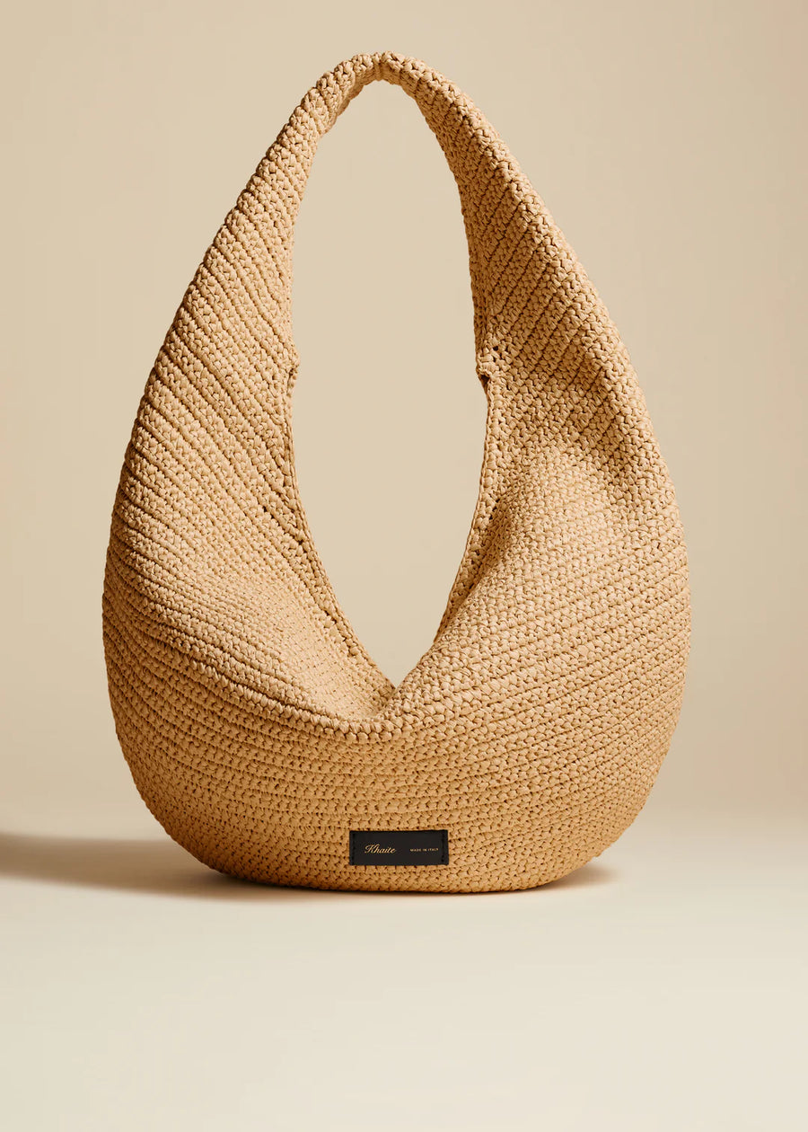 The Large Olivia Hobo in Natural Raffia