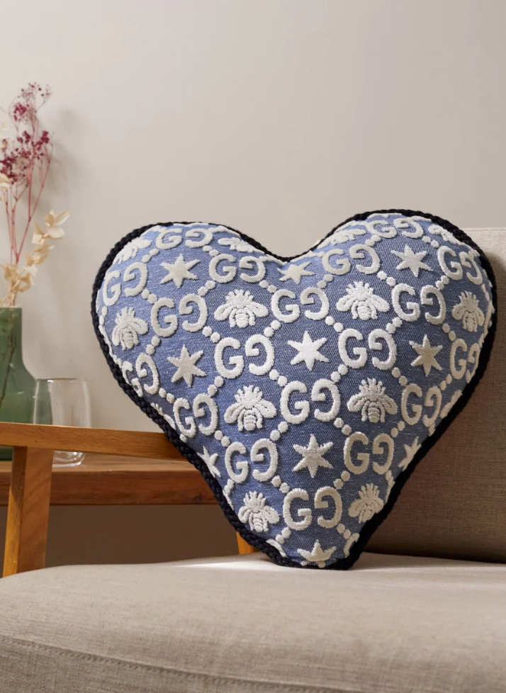 GUCCI GG-jacquard Heart Cushion