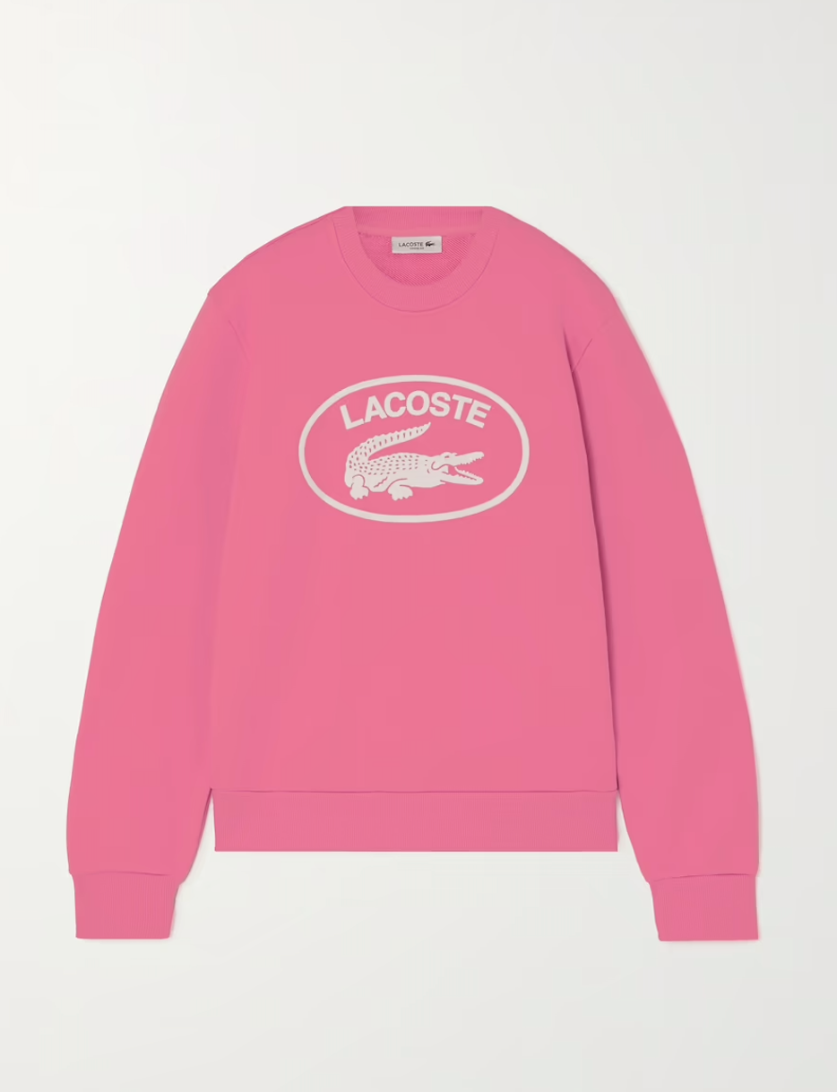 Lacoste Flocked Cotton-jersey Sweatshirt