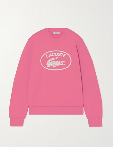 Lacoste Flocked Cotton-jersey Sweatshirt