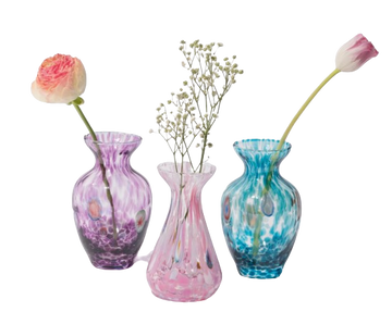 Pink Murano Glass Bud Vases