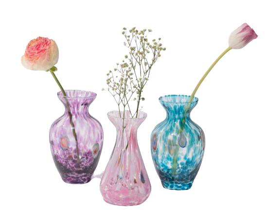 Pink Murano Glass Bud Vases