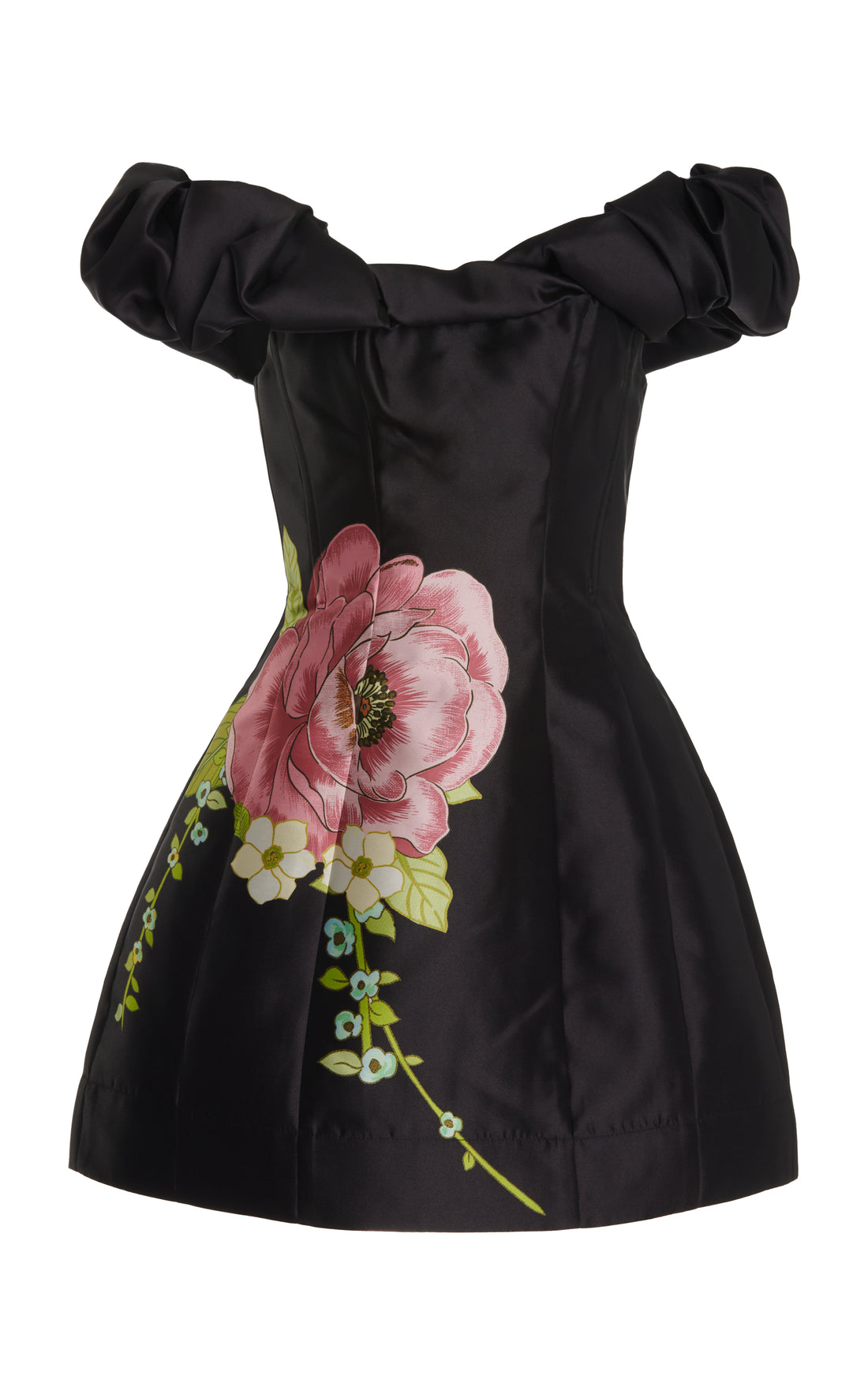 Regent Noir Printed Taffeta Mini Dress