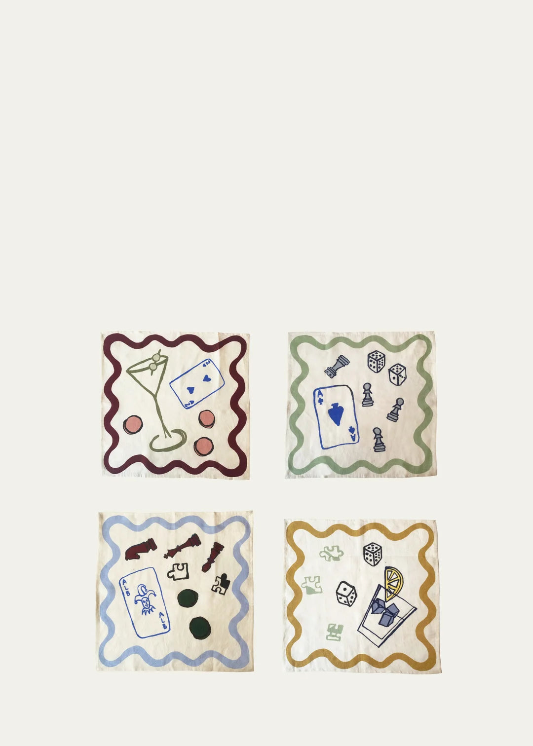 Amuse La Bouche Graphic Linen Napkins, Set of 4