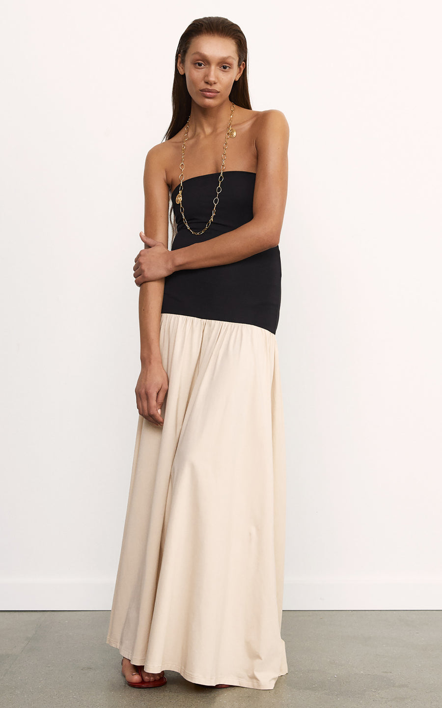 Strapless Organic Cotton Maxi Dress