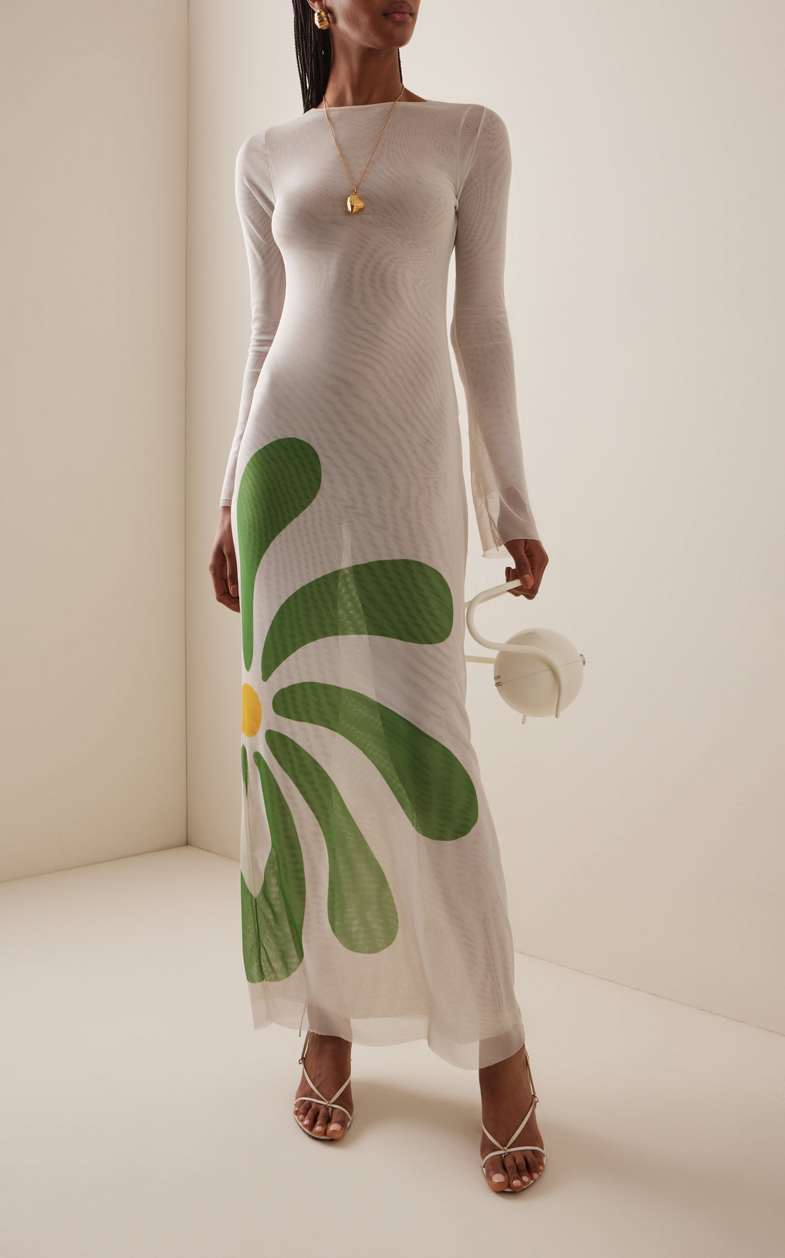 Tania Printed Mesh Maxi Dress