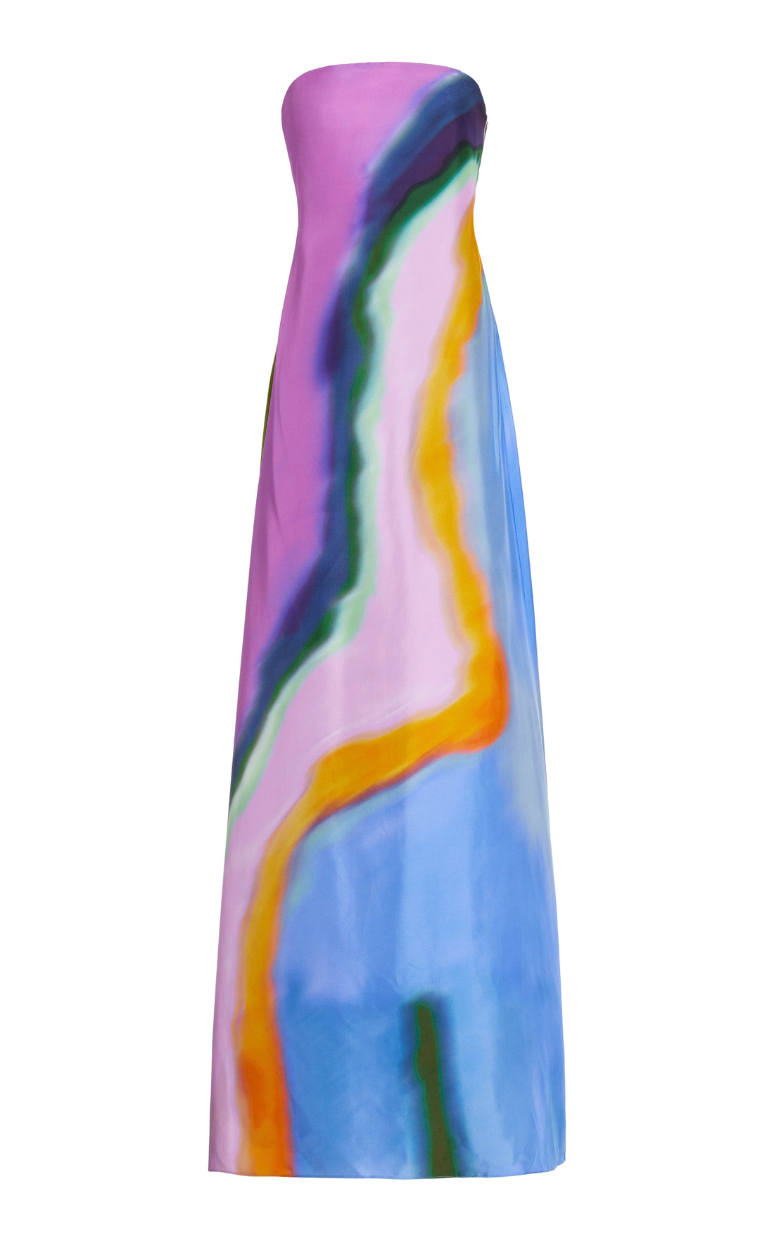 Aura Strapless Silk Maxi Dress