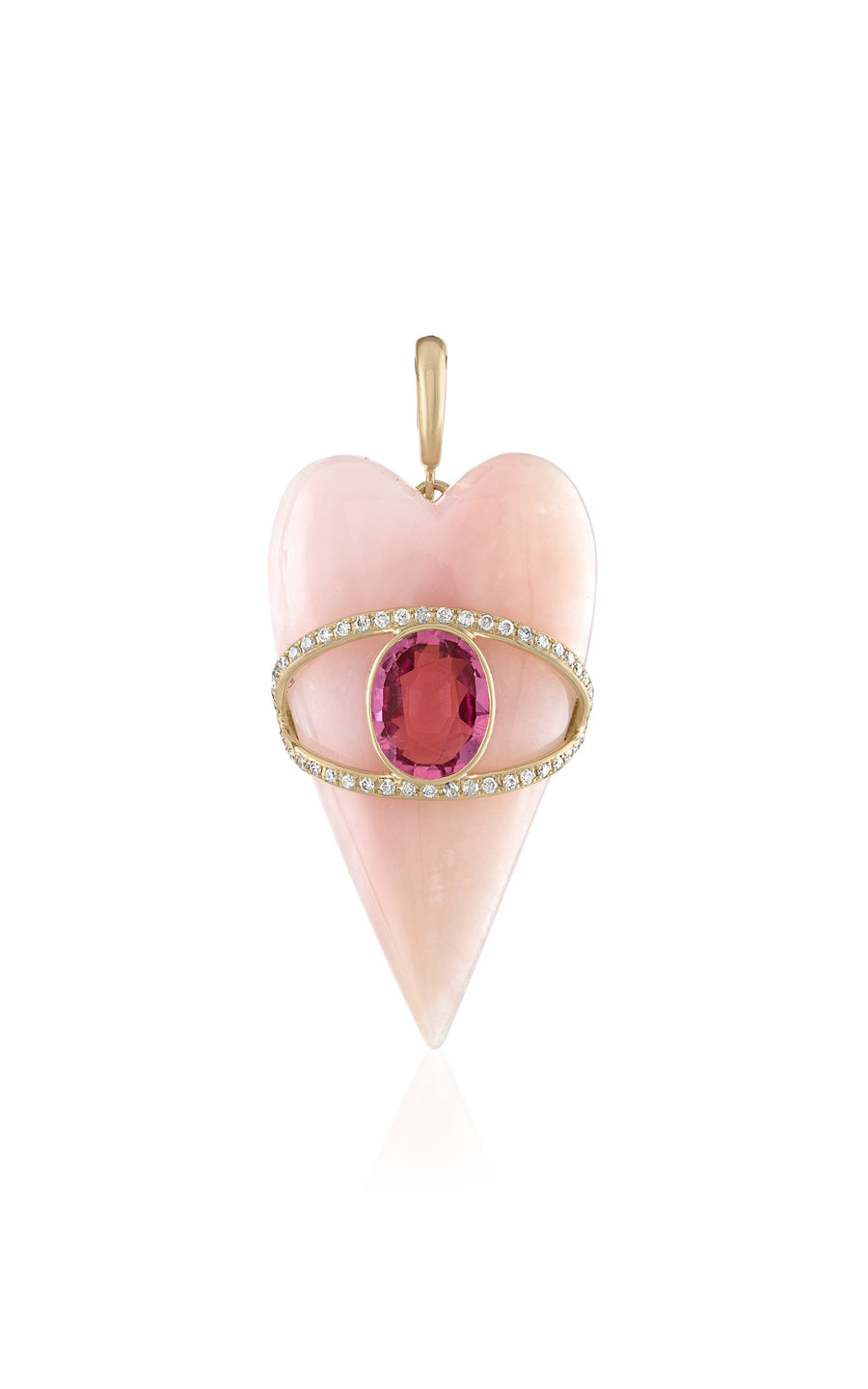 Stone Heart 4K Yellow Gold Pendant
