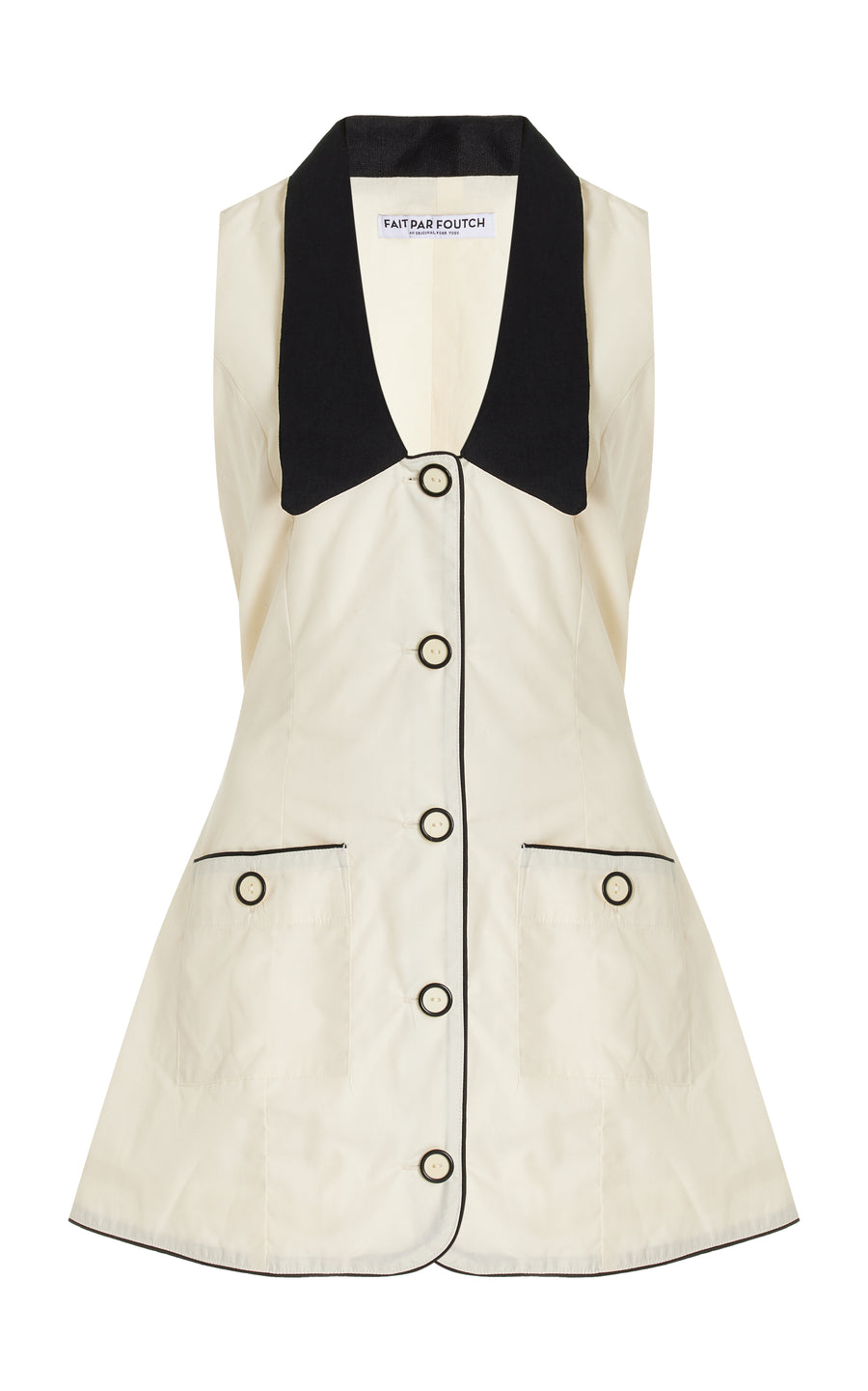 Adrienna Linen-Trimmed Cotton-Blend Tuxedo Mini Dress