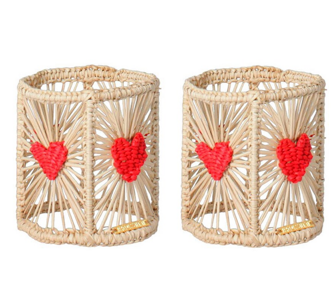 Set of 2 Double Heart Napkin Ring