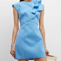 Acler Harman Mini Ruffled Sheath Dress