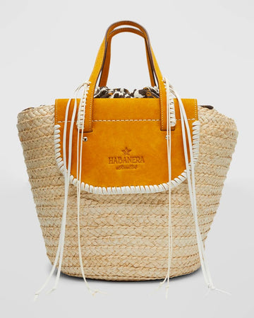 ARossGirl x Cuba Lab Habanera Medium Straw Drawstring Tote Bag