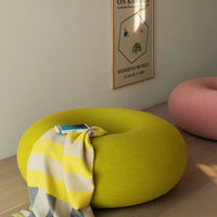 Boa Sulfur Leather Pouf