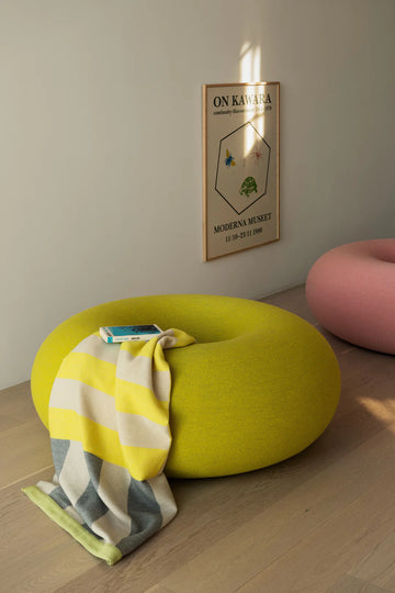 Boa Sulfur Leather Pouf