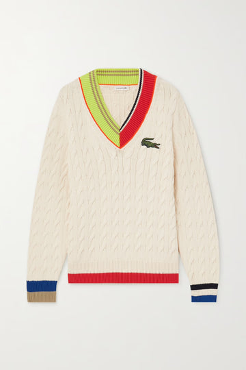 Embroidered Cotton Blend Sweater