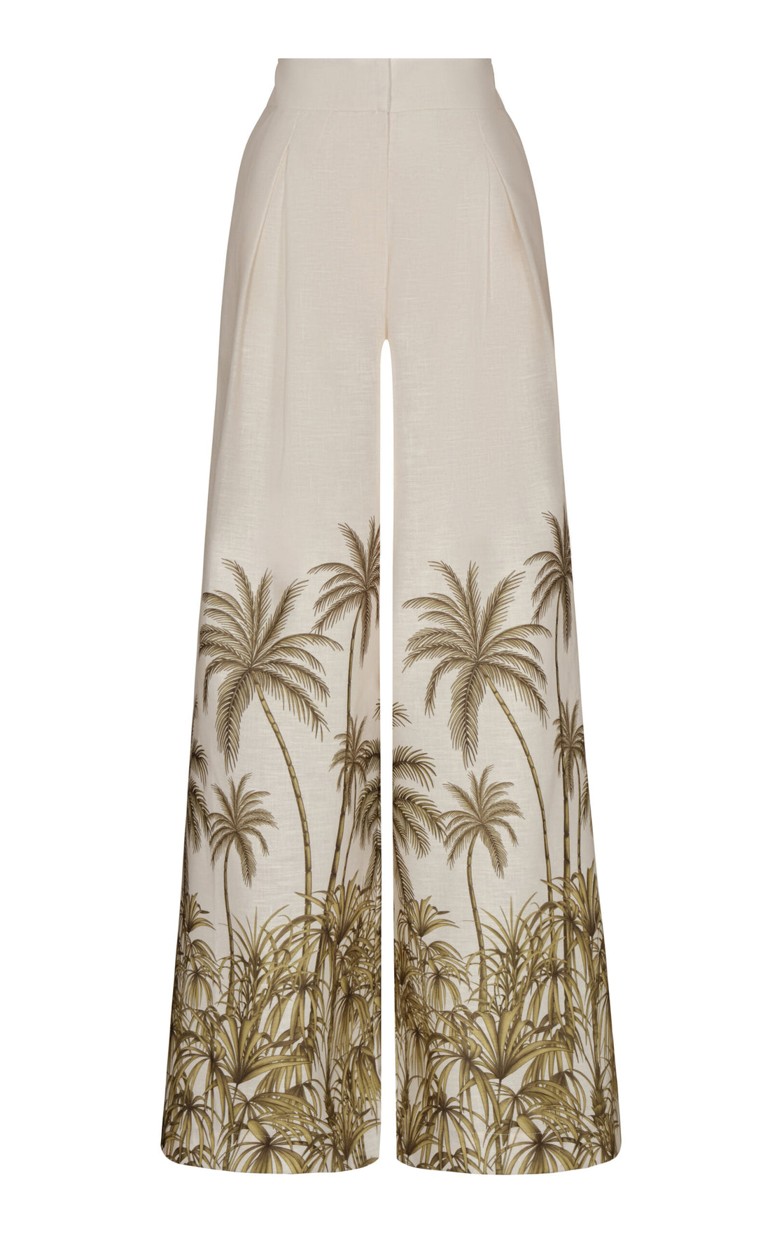Desperte Printed Linen Wide-Leg Pants