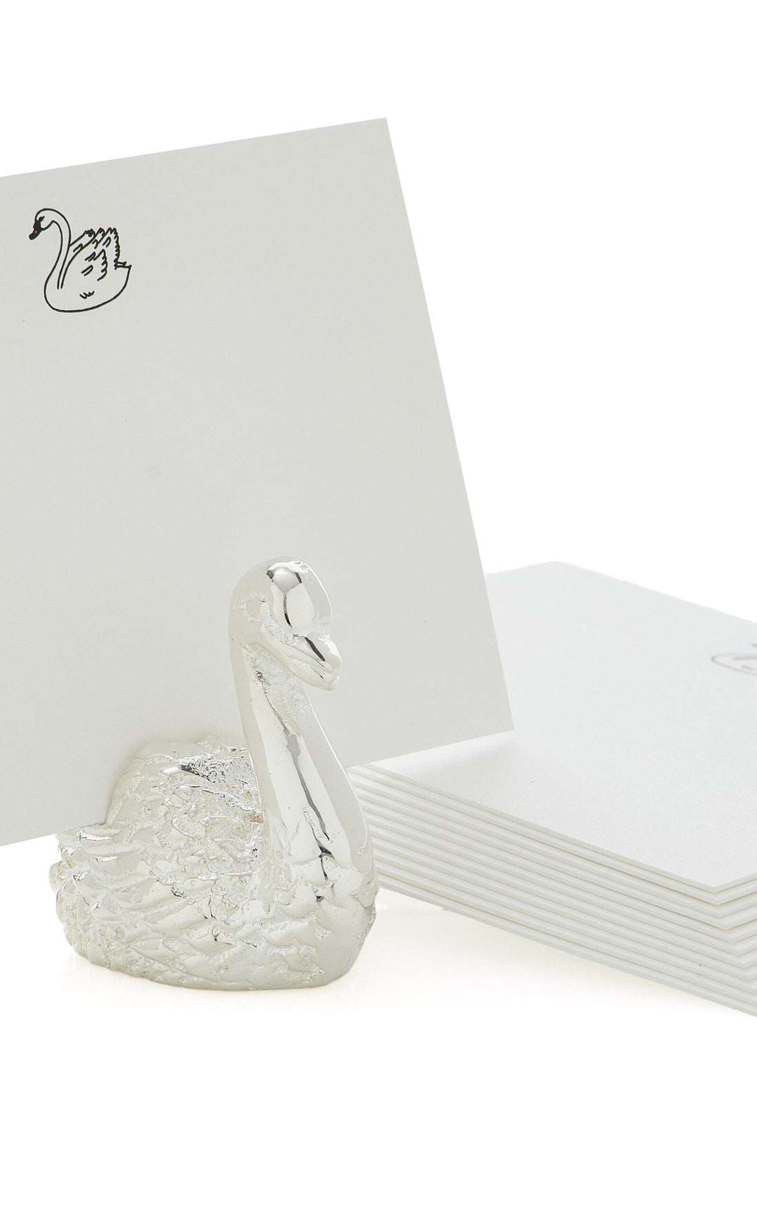 Set-of-Six Swan Silver-Plated Place Card Holders