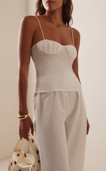 Pearl Cotton-Silk Camisole Top