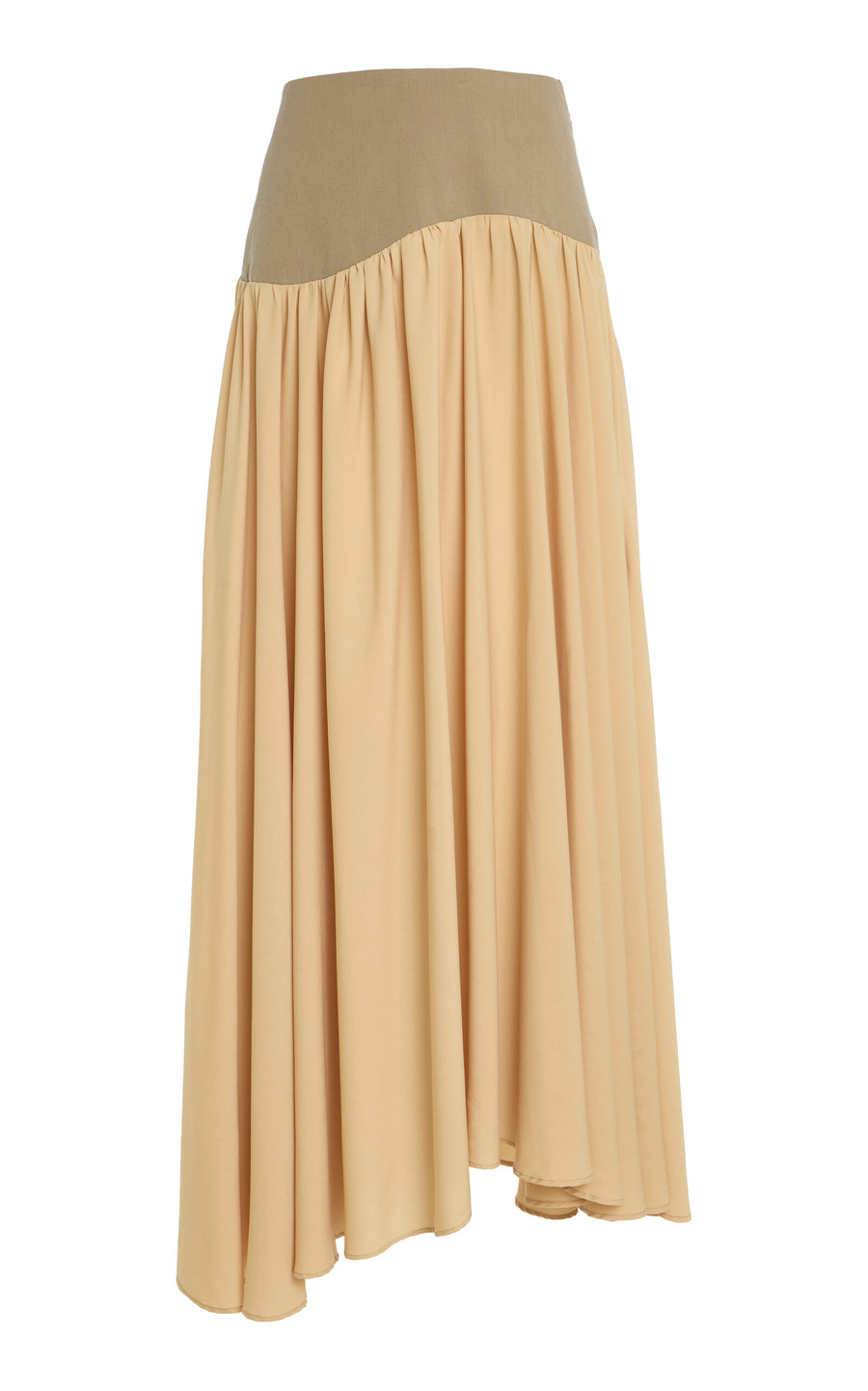Long Wave Stretch-Crepe Skirt