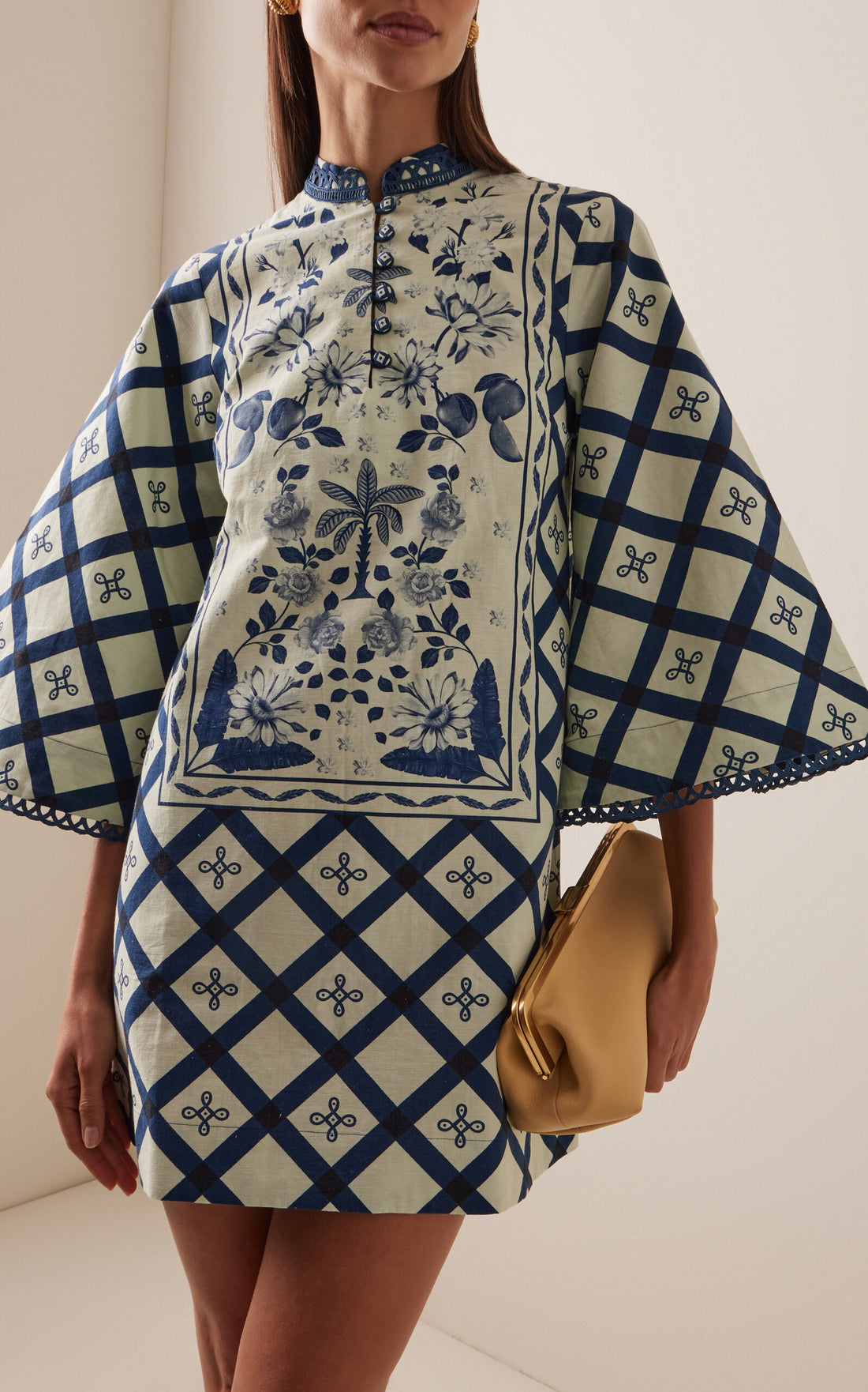 Cotton-Hemp Mini Kaftan Dress