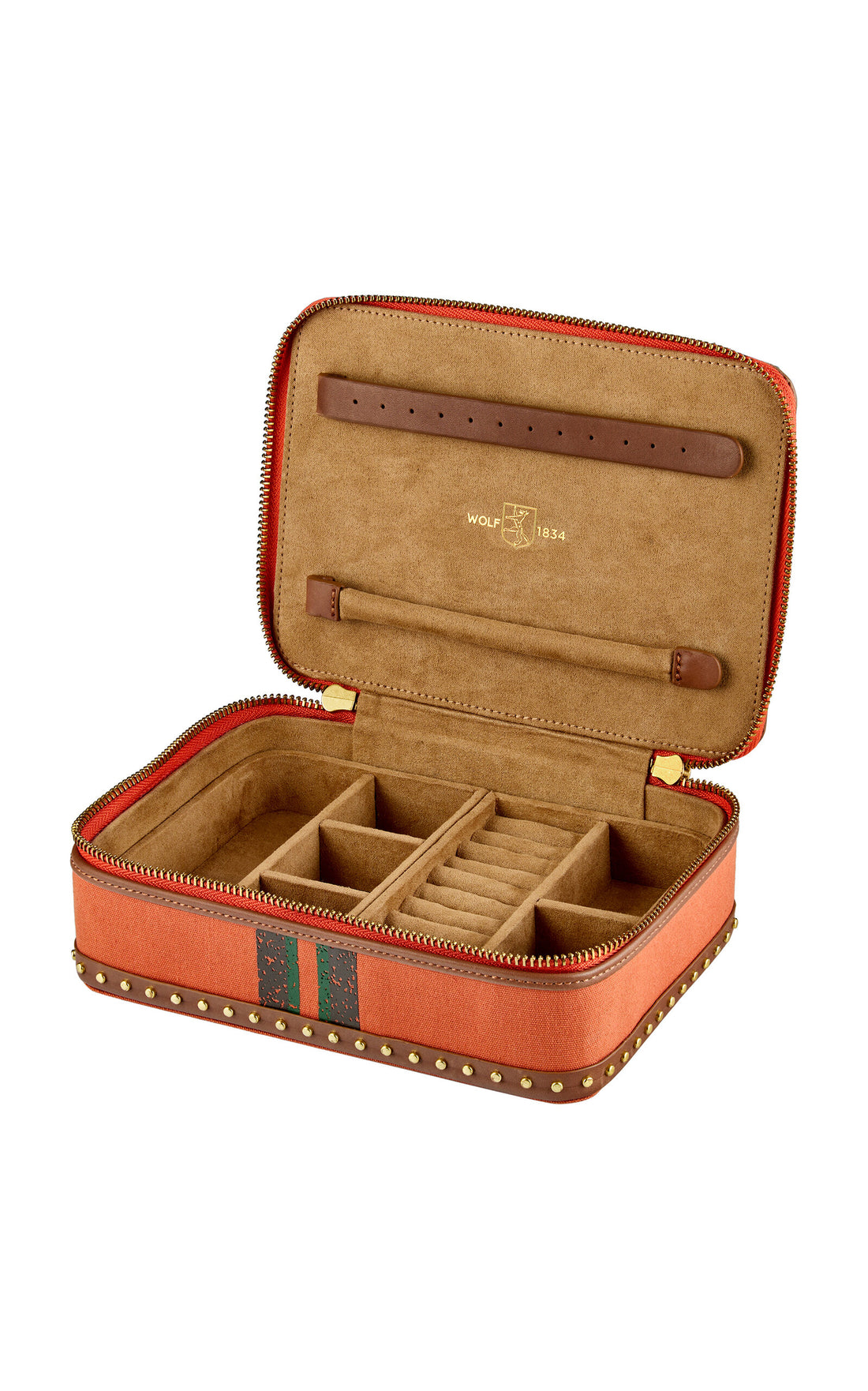 Ida Canvas And Leather Travel Jewelry Case
