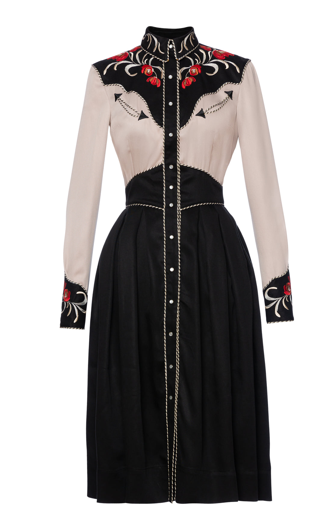 Lena Hoschek Jolene Embroidered Western Midi Dress T Lena Hoschek Jolene Embroidered Western Midi Dress T