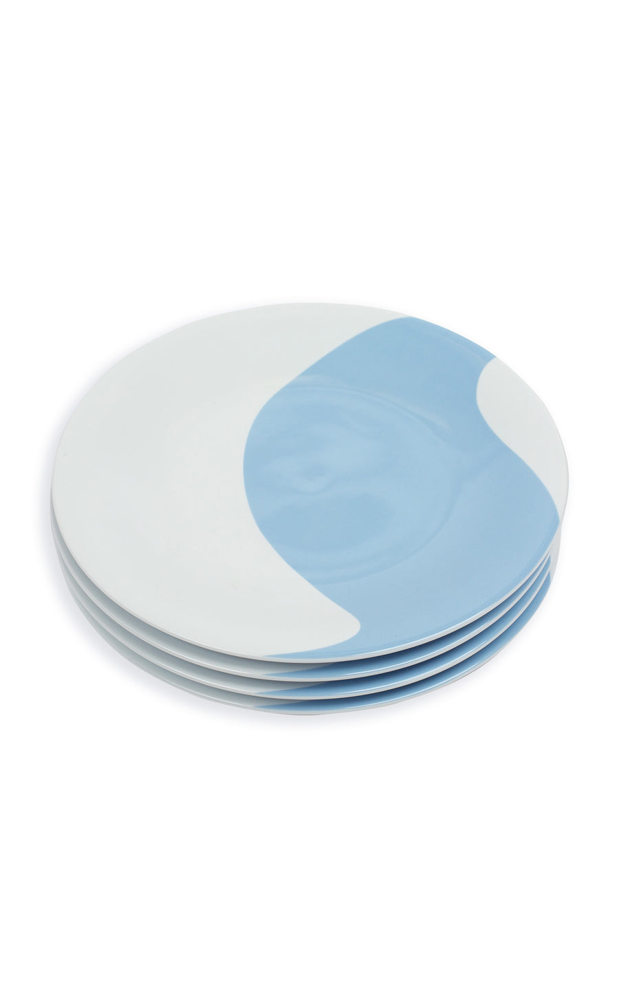 Set-of-Four Colorblock Porcelain Dinner Plates