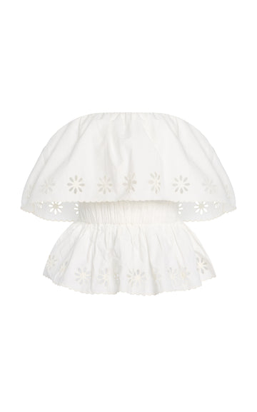 Riviera Cecilia Ruffled Strapless Cotton Top