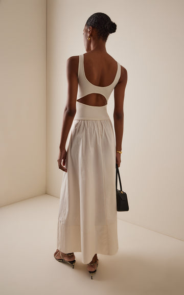 Knit and Cotton Maxi Dress