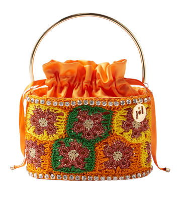 Rosantica Holli Crystal-embellished Crochet Handbag